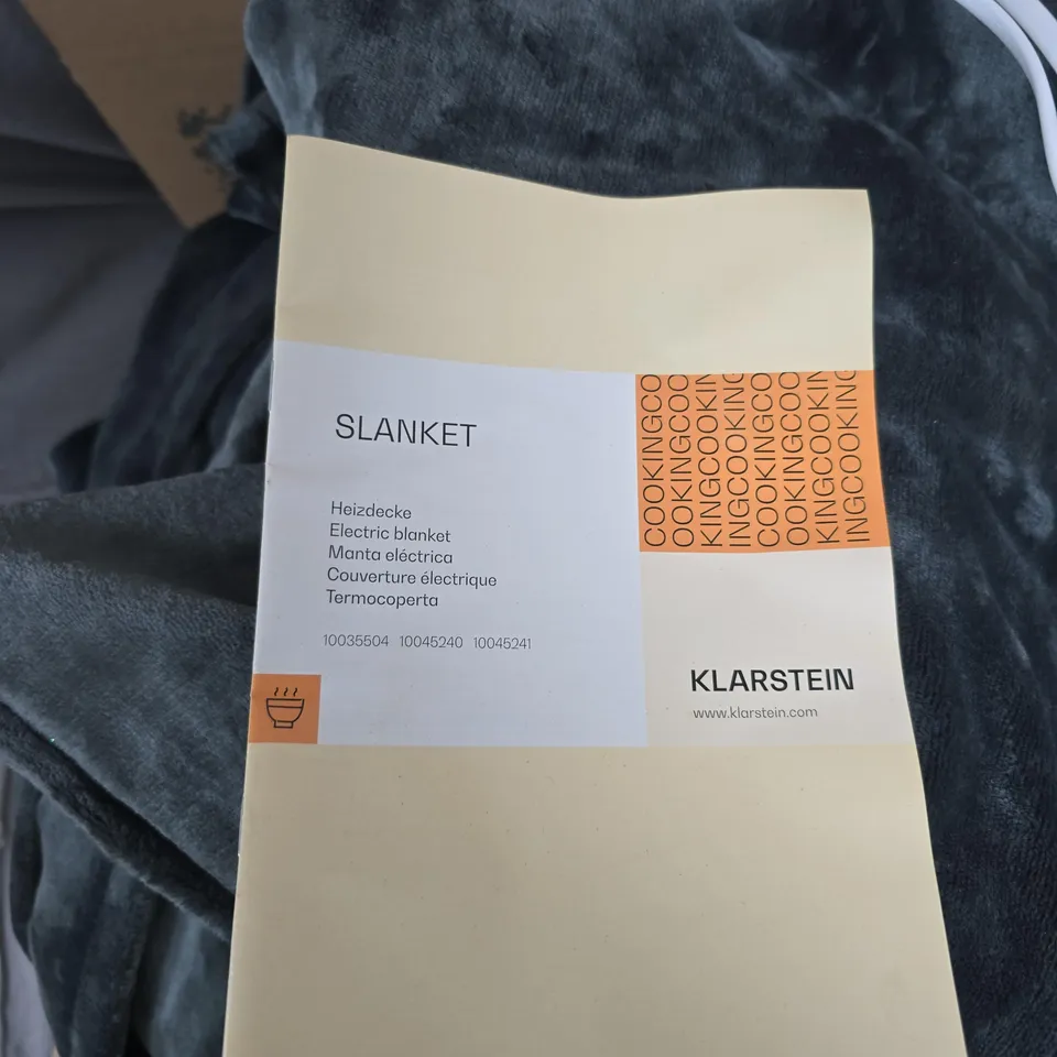 KLARSTEIN SLANKET ELECTRIC BLANKET – BLUE VELVET THROW