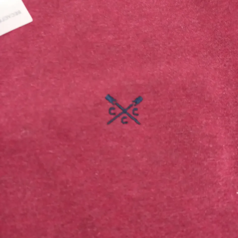 CREW CLOTHING COMPANY CLASSIC HALF ZIP SWEATER IN RED - XL