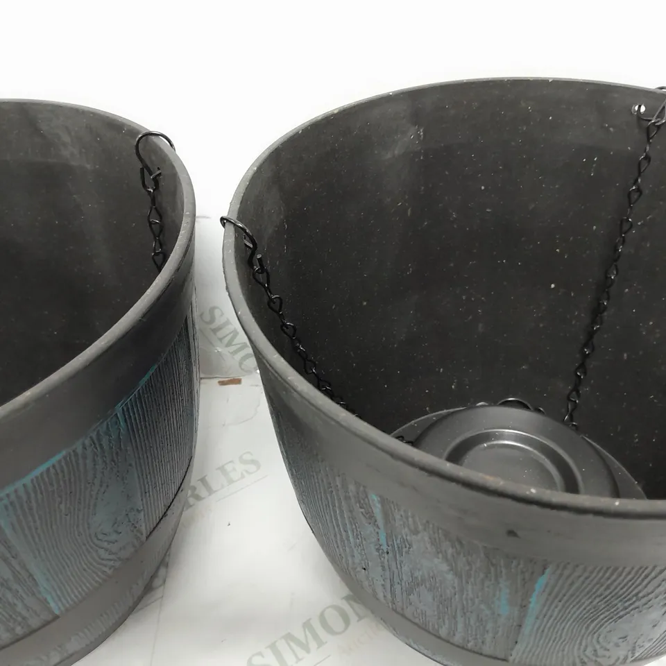 GRUMPY GARDENER SET OF 2 WHISKEY BARREL HANGING BASKETS