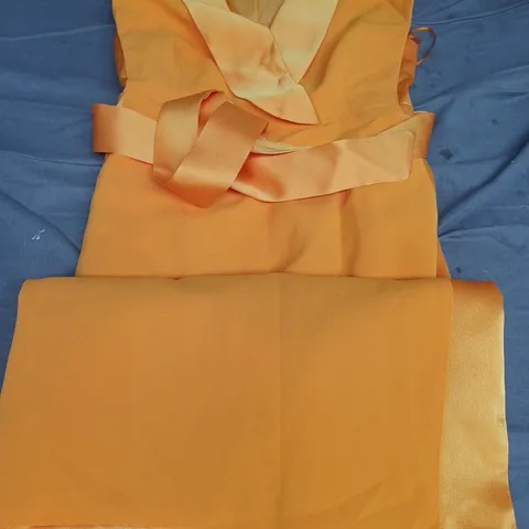 COAST PETITE TUX SATIN DRESS, ORANGE - UK SIZE 12