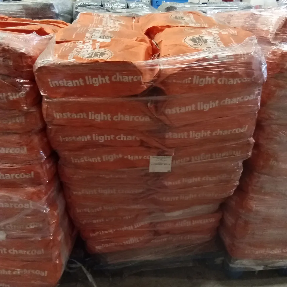 PALLET TO CONTAIN A LARGE QUANTITY OF BBQ TIME INSTANT LIGHT CHARCOAL 