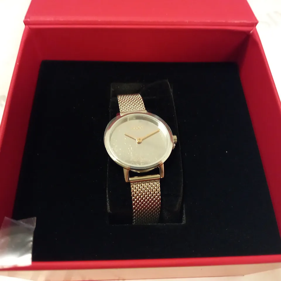 HUGO CHERISH SILVER DIAL STAINLESS STEEL MESH BRACELET WATCH RRP £119