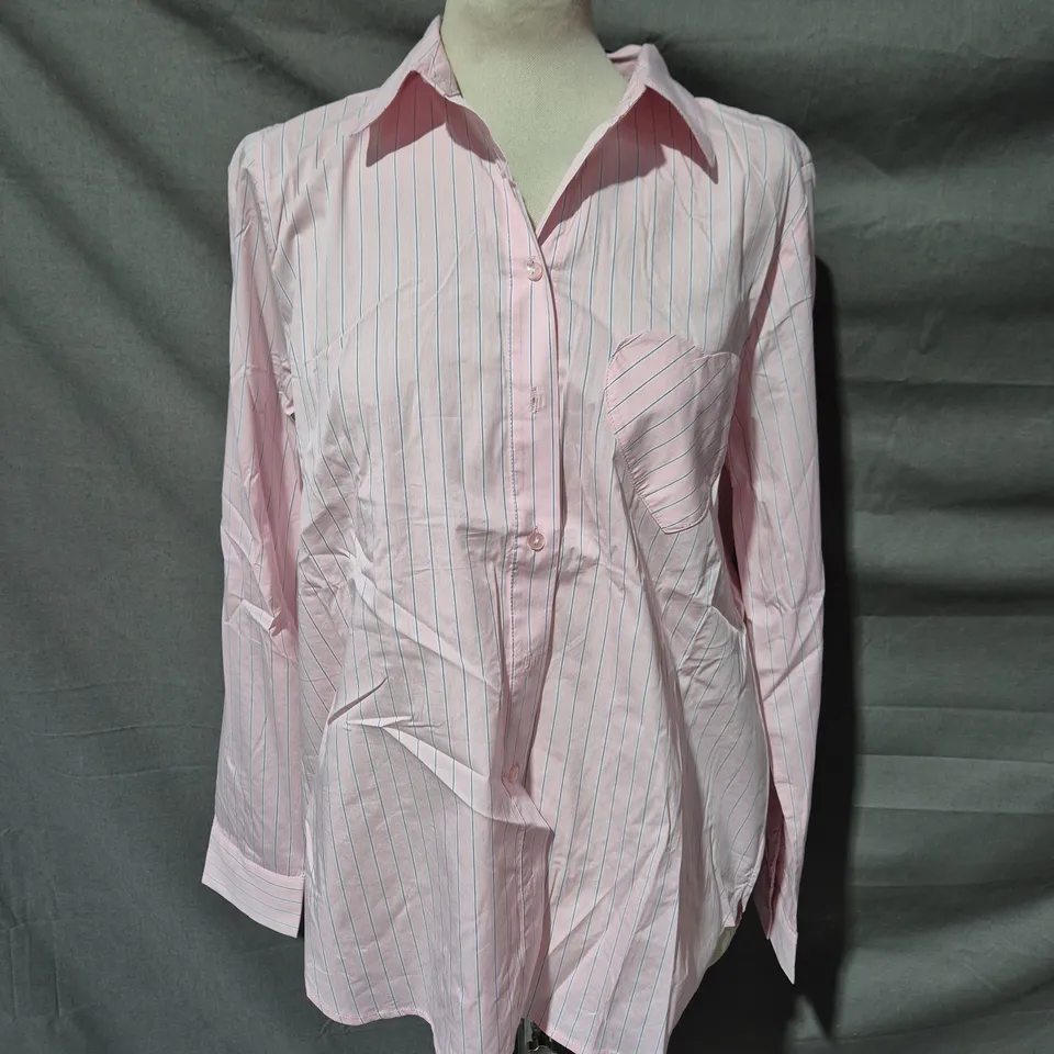 MODERN WORKS PINK STRIPED SHIRT – SIZE M