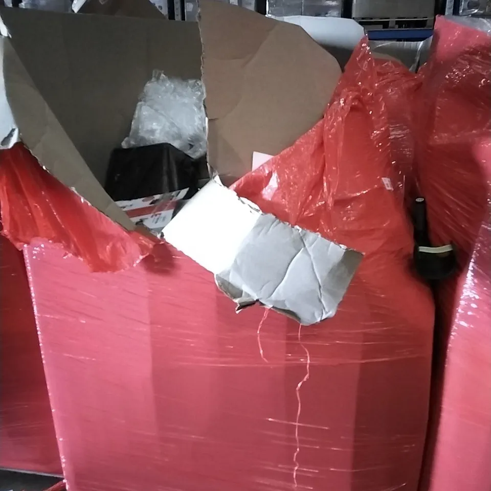 PALLET OF ASSORTED ITEMS INCLUDING MASS DYNAMICS TOILET SEAT, HOMIDEC DRYING RACK, 100" PROJECTOR SCREEN, OFFICE CHAIR, CEILING FAN WITH LIGHT, ESPRESSO MACHINE 
