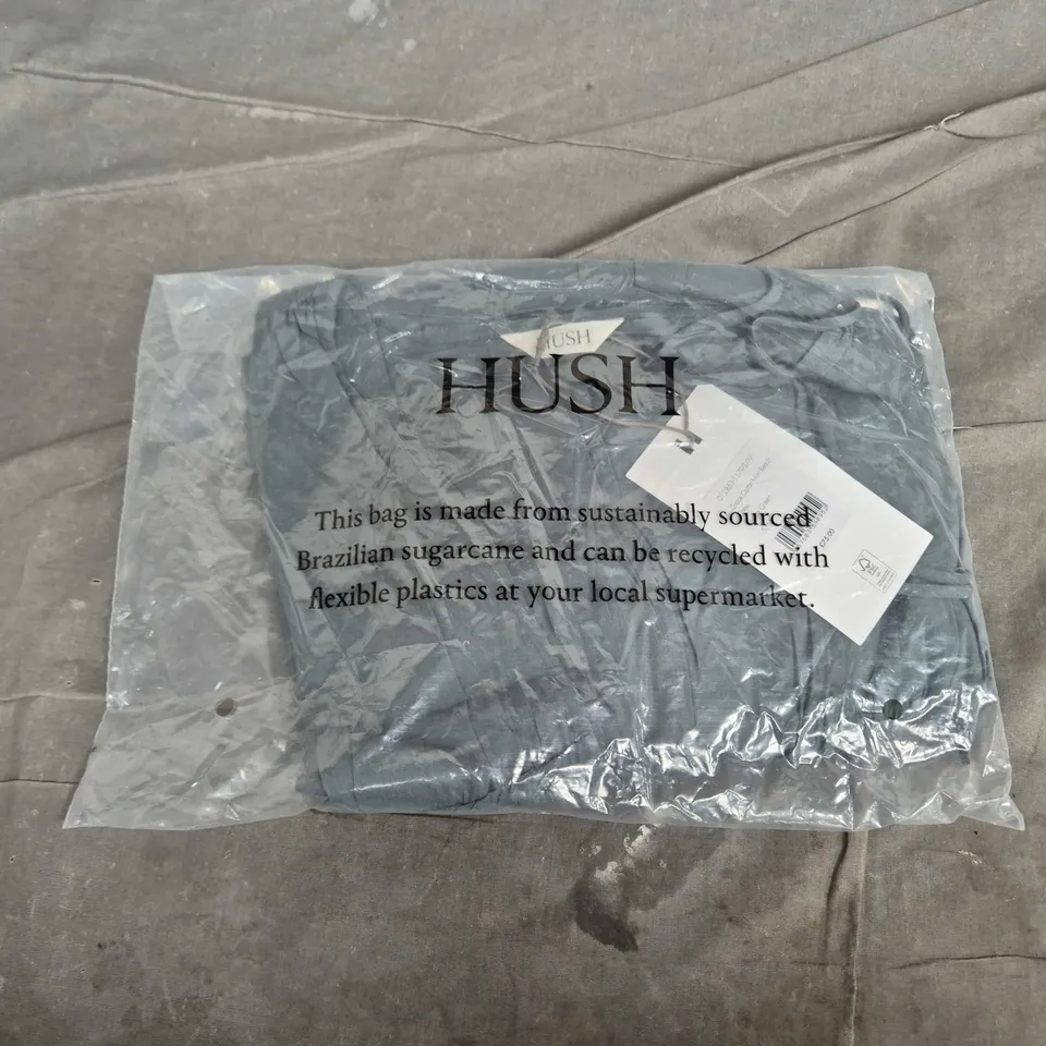 HUSH GRACE COTTON MINI BEACH DRESS, SAGE GREEN, UK S/M