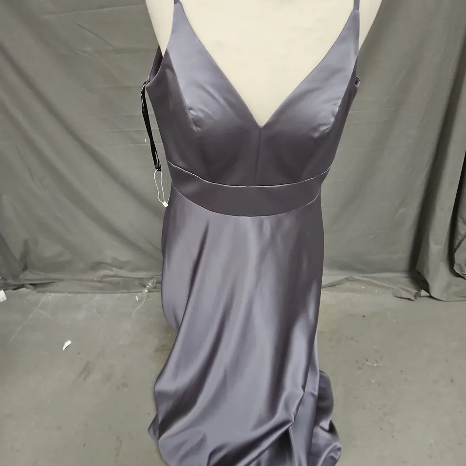 SORELLA VITA SATIN PROM DRESS IN GREY SIZE 14