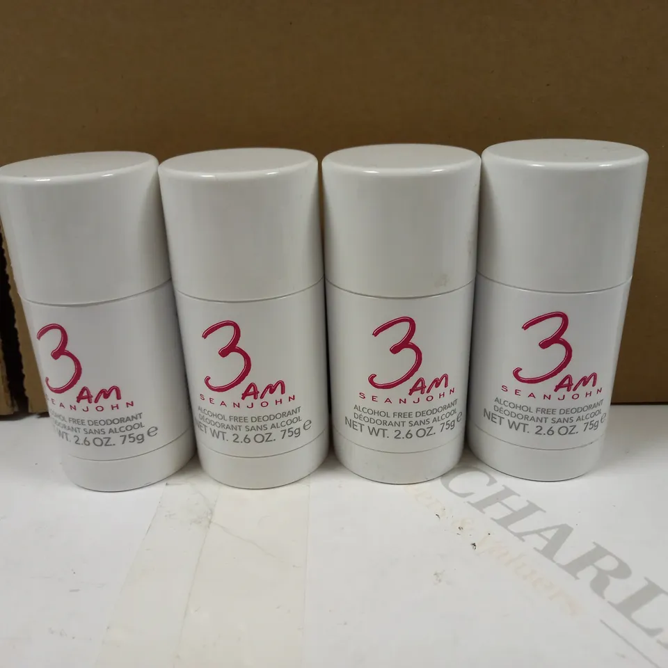 LOT OF 4 SEAN JOHN 3AM DEODORANT STICKS 