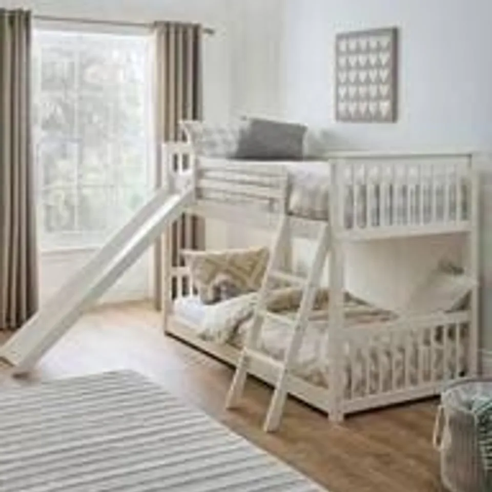 BOXED NOVARA BUNK BED WITH SLIDE - WHITE (2 BOXES)