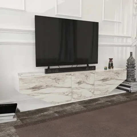 BOXED PEARL MODERN TV STAND/UNIT (1 BOX)