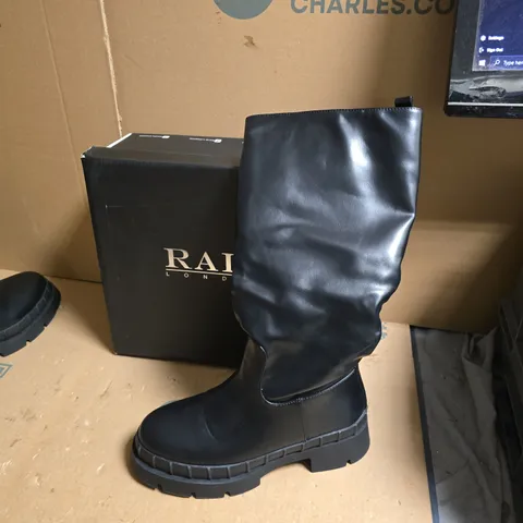 RAID LONDON WOMEN'S KNEE-HIGH BOOT – BLACK - UK SIZE 5 