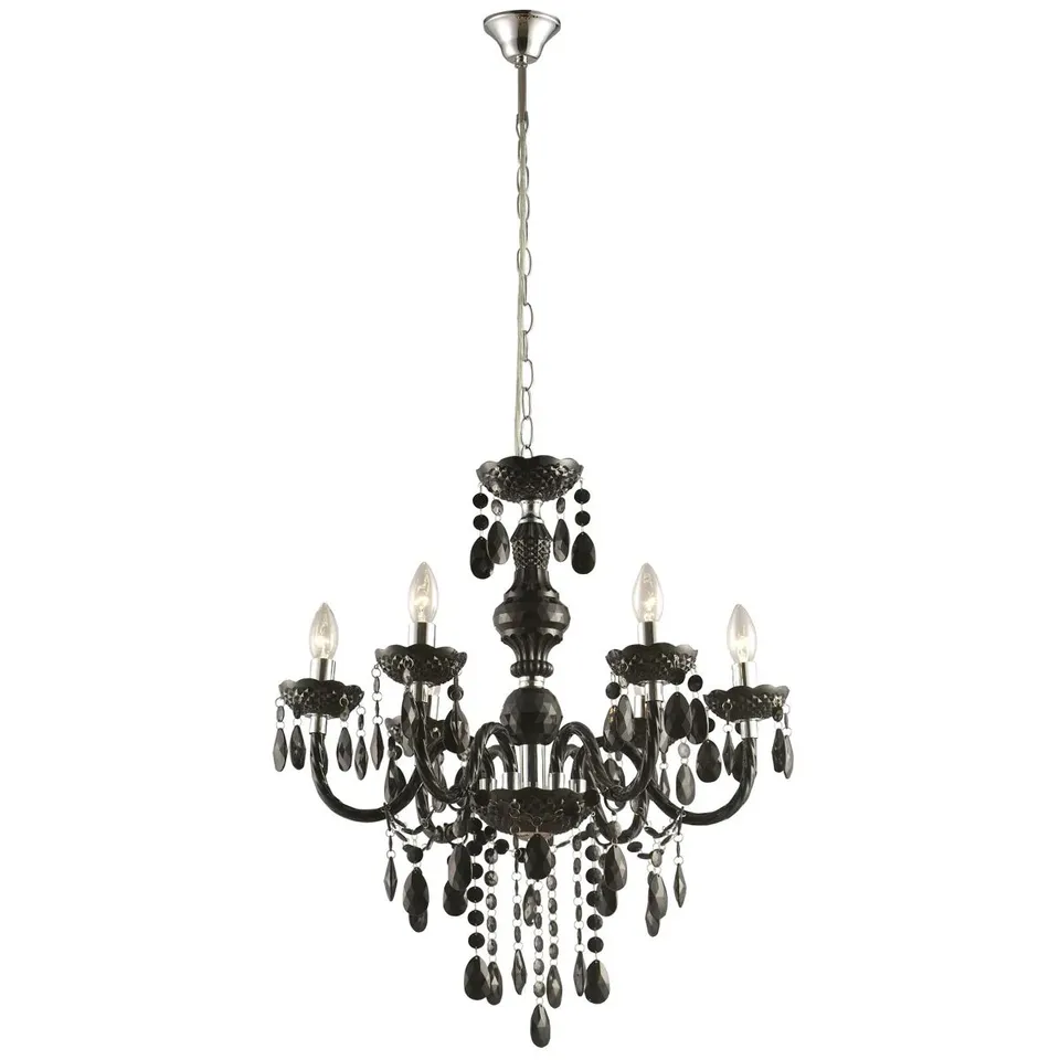 BOXED JEFFRIES 6-LIGHT CRYSTAL CHANDELIER 