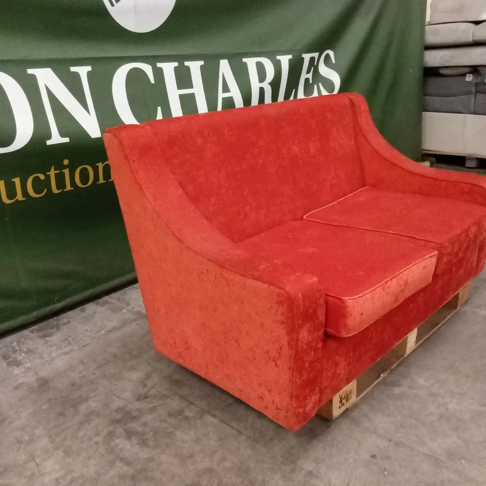 QUALITY DESIGNER 2 SEATER HIGH-BACKED FABRIC SOFA