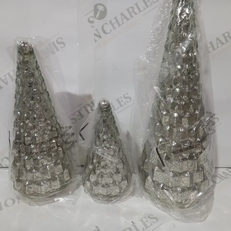 ALISON CORK SET OF MERCURY GLASS TREES