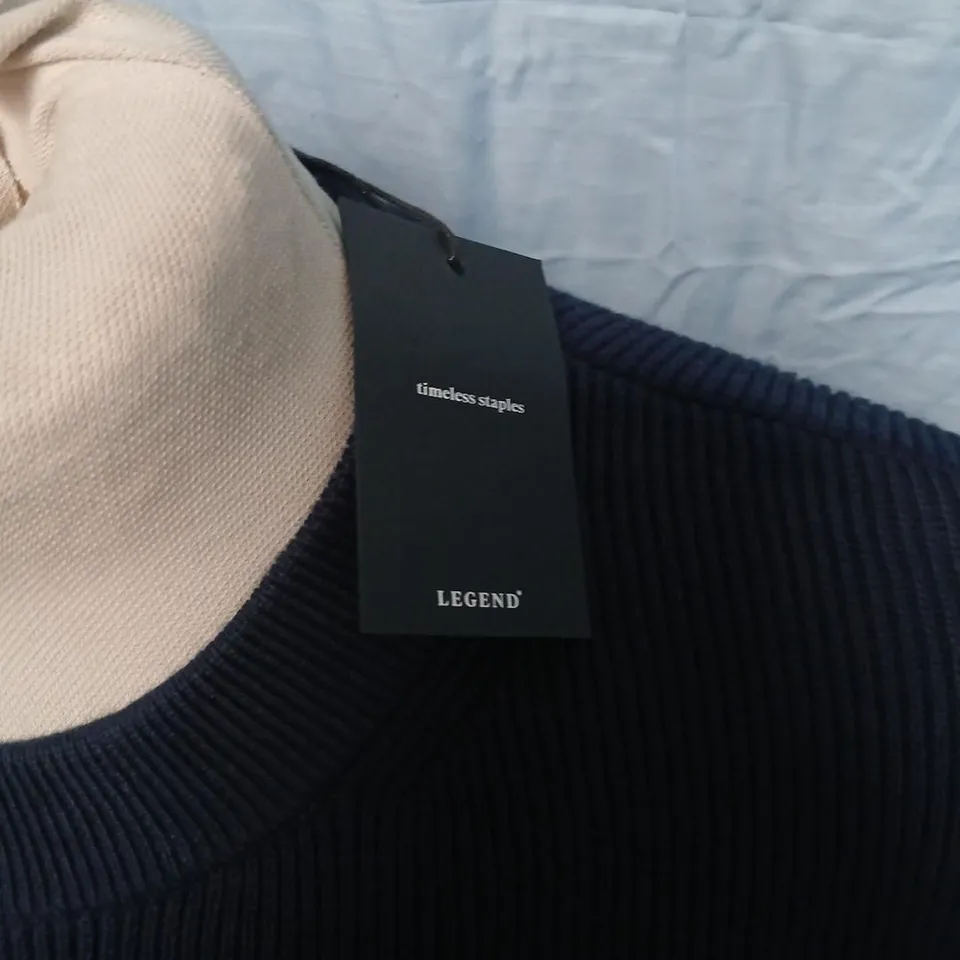 LEGEND LONDON RIDGE KNIT SWEATSHIRT – NAVY, SIZE M
