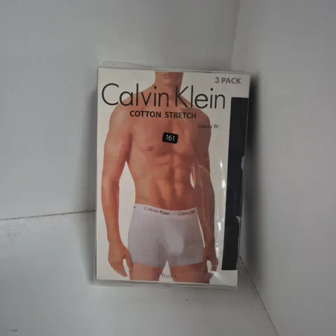 CALVIN KLEIN COTTON STRETCH 3-PACK MEN'S BOXER SHORTS - SMALL