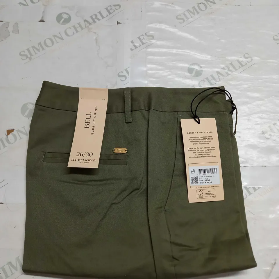 SCOTCH & SODA BELL SLIM FIT CHINO - KHAKI - SIZE 26/30