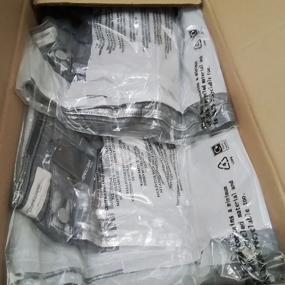 BOXED BRAND NEW APPROXIMATELY 5 JD WILLIAMS METALLIC WIDE LEG JEANS SILVER SIZE 16