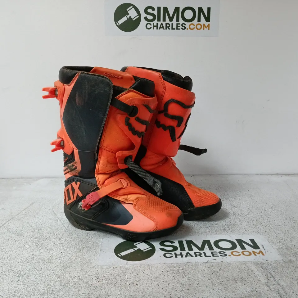 FOX COMP MOTOCROSS BOOTS – ORANGE/BLACK, UK 11 (US 12, EU 46)