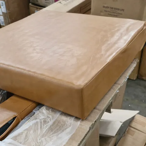 BOXED 3 SEATER TAN SOFA (2 BOXES)