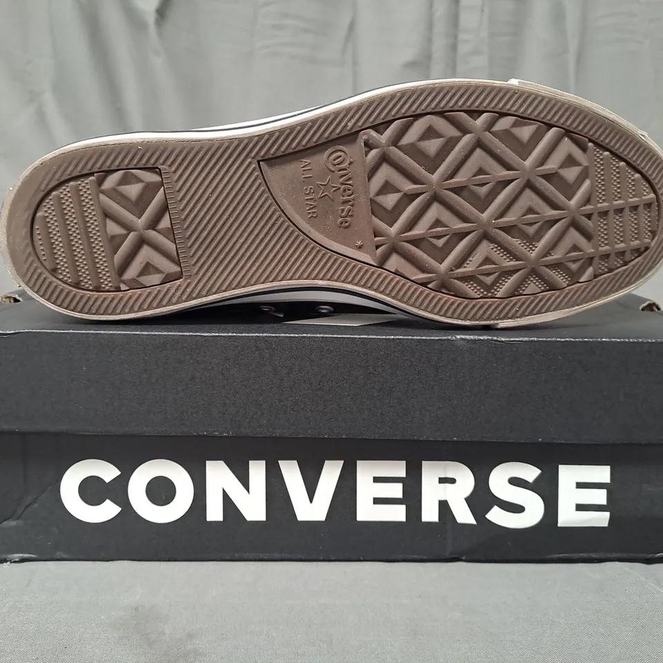 BOXED PAIR OF CONVERSE ALL STAR HI CANVAS SHOES IN BLACK UK SIZE 8