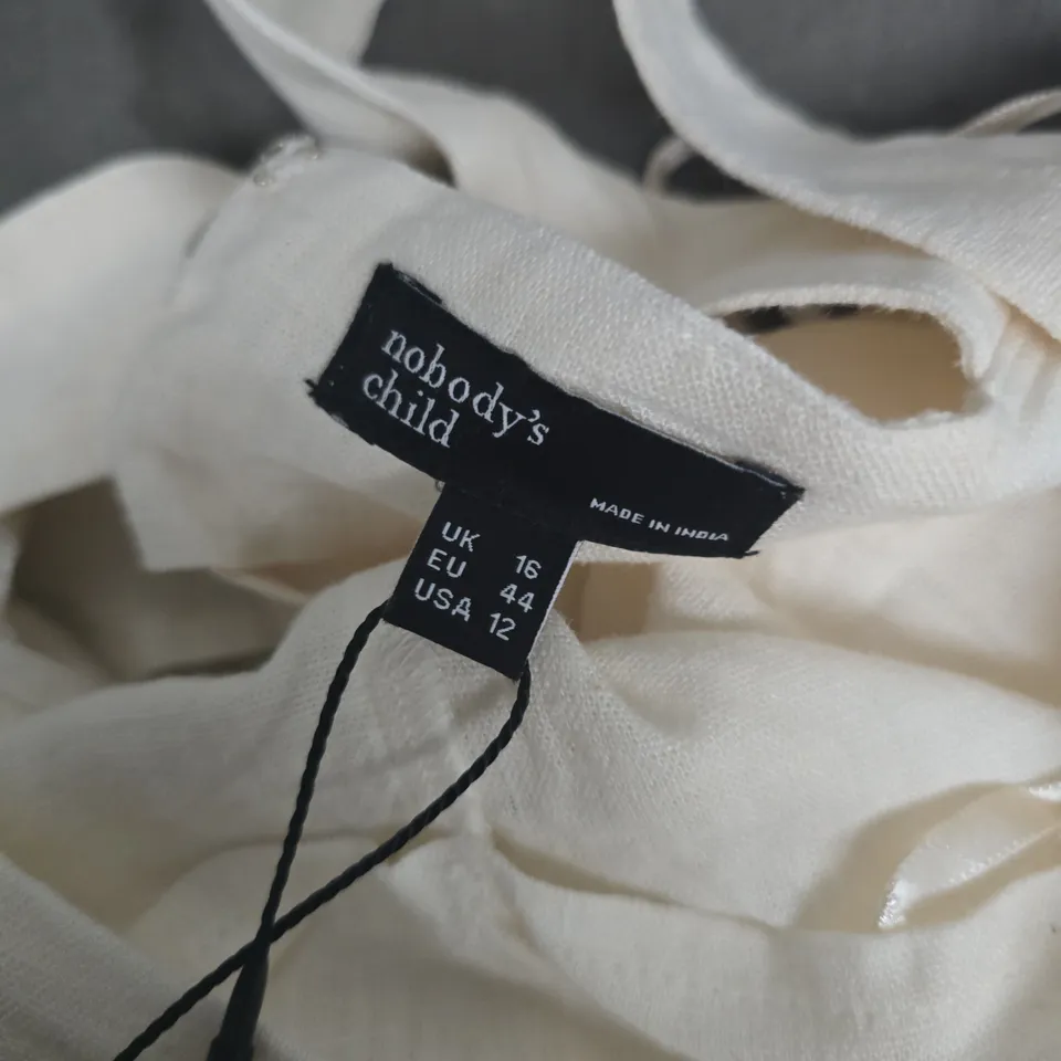 NOBODY'S CHILD BRIANNA JUMPSUIT – WHITE (SOFT STONE), UK 16 (EU 44, US 12)