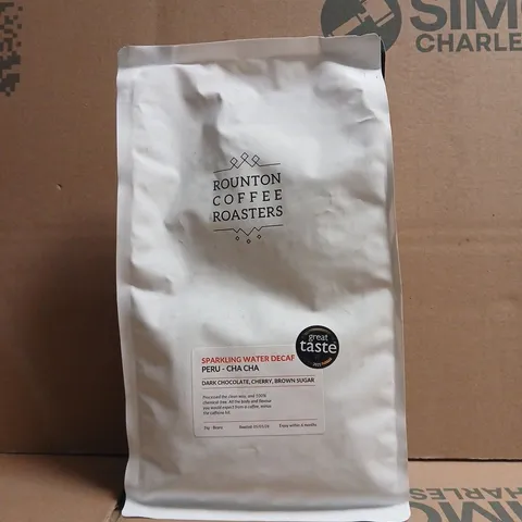 ROUNTON COFFEE ROASTERS SPARKLING WATER DECAF PERU CHA CHA COFFEE BEANS (1KG)