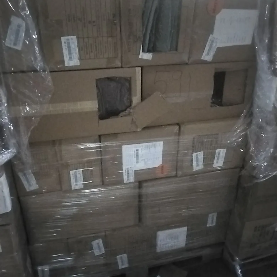 A PALLET TO CONTAIN APPROXIMATELY 100 BRAND NEW DESIGNER WOMEN'S CLOTHES WHICH INCLUDE; JD WILLIAMS JACKETS, DRESSES, JEANS ETC