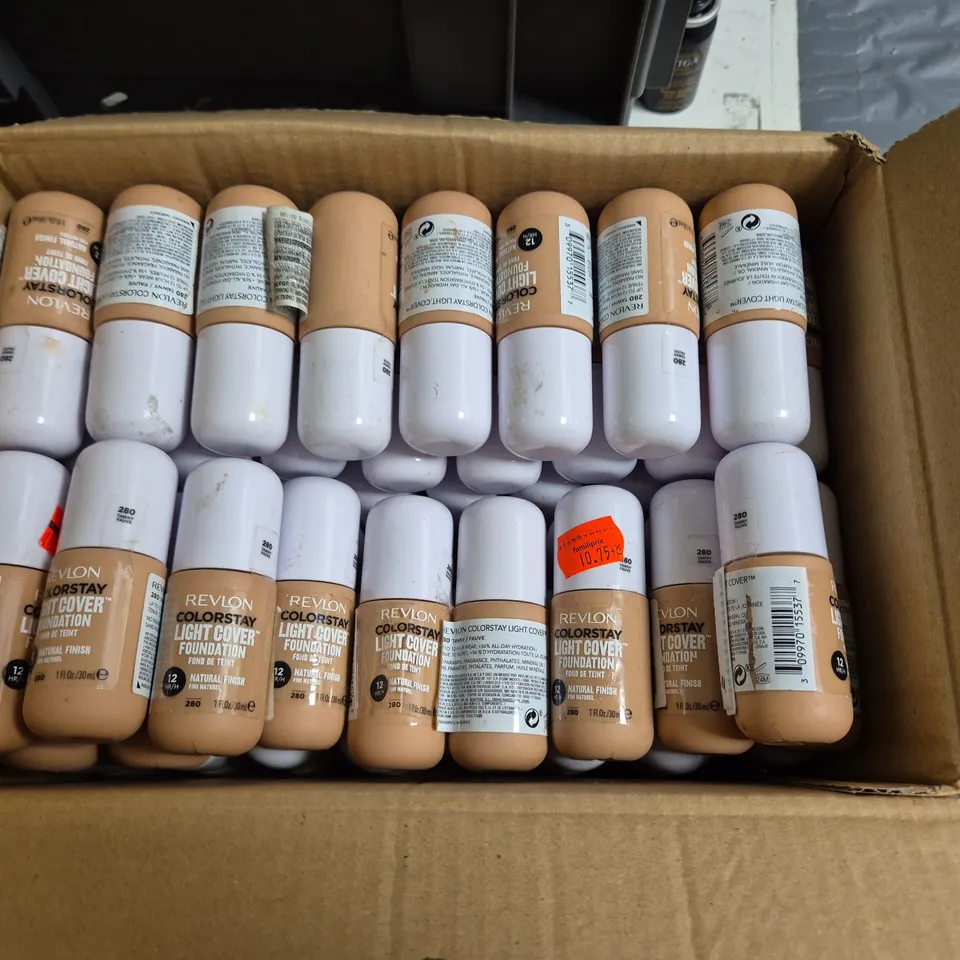 LOT OF APPROXIMATELY 55 REVLON COLOURSTAY LIGHT COVER 30ML FOUNDATIONS - 280 TAWNY FAUVE