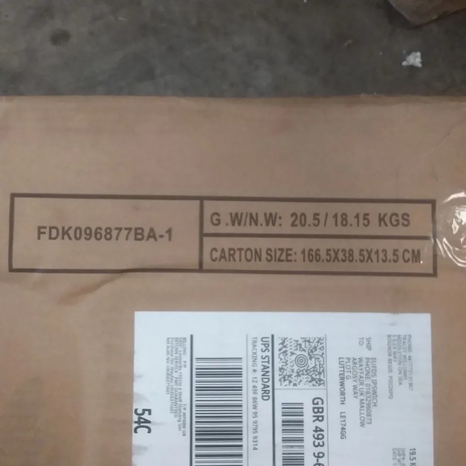 BOXED LEOVARDO 155CM 4 SHELF SHELVING UNIT 