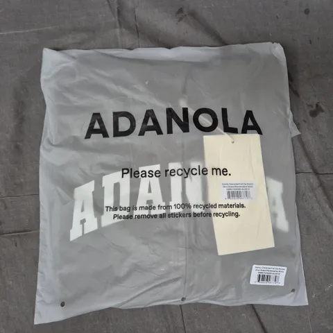 ADANOLA VARSITY OVERSIZED FULL ZIP HOODIE β OLIVE GREEN/MARSHMALLOW WHITE β SIZE M