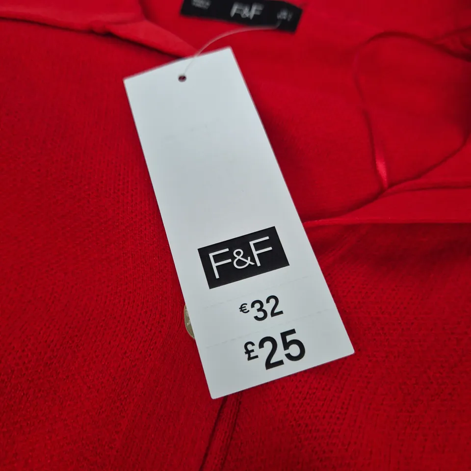 F&F RED CARDIGAN, SIZE L, WOMEN’S CLOTHING
