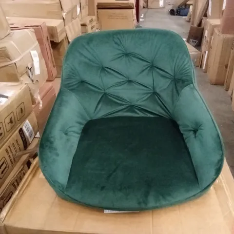 BOXED SET OF 2 GREEN VELVET DINING CHAIRS