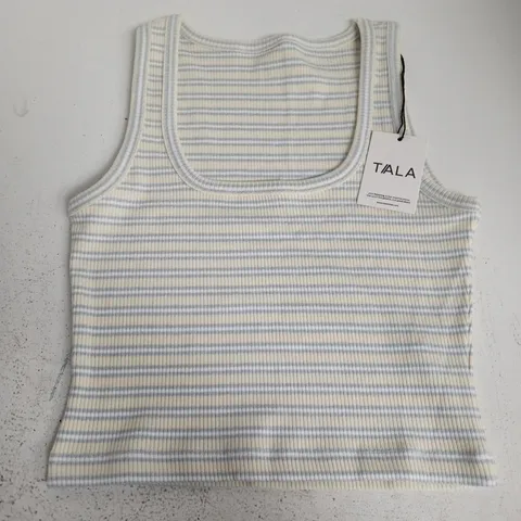 T/ALA STRIPE KNIT VEST IN LEMON YELLOW - LARGE