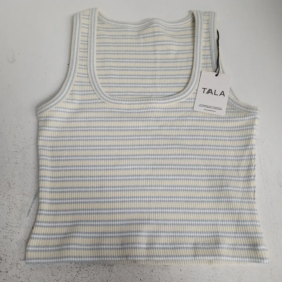 T/ALA STRIPE KNIT VEST IN LEMON YELLOW - LARGE
