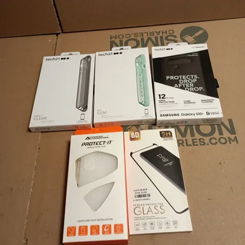 APPROXIMATELY 200 X ASSORTED PHONE COVERS/PROTECTORS OF VARIOUS STYLES AND BRANDS TO INCLUDE TECH 21 IMPACT CLEAR, TECH 21 EVO GEM, ADVANCED ACCESSORIES ETC