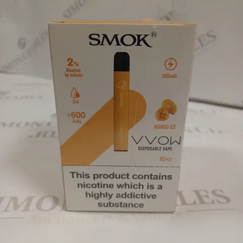 SEALED SMOK VVOW 10-PACK OF DISPOSABLE VAPES - MANGO ICE