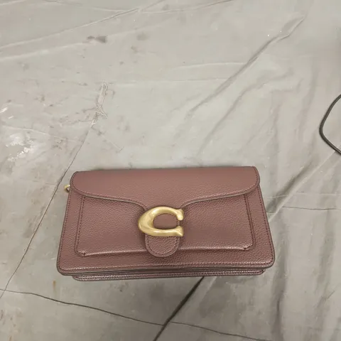COACH BURGUNDY PEBBLED LEATHER CROSSBODY BAG – GOLD TONE C LOGO