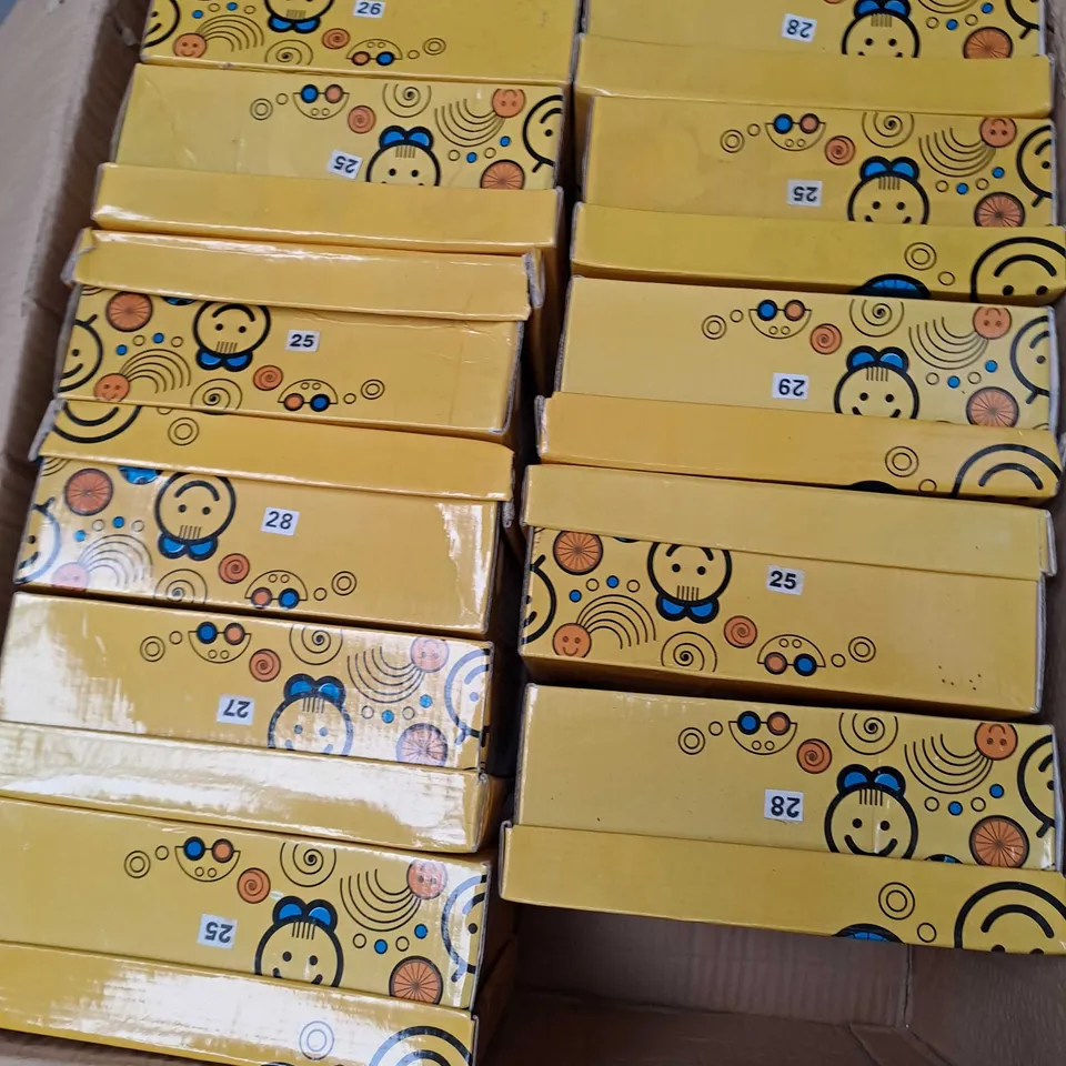 BOX OF APPROXIMATELY 12 PAIRS OF KENKA KIDS BOOTS IN NAVY - VARIOUS SIZES