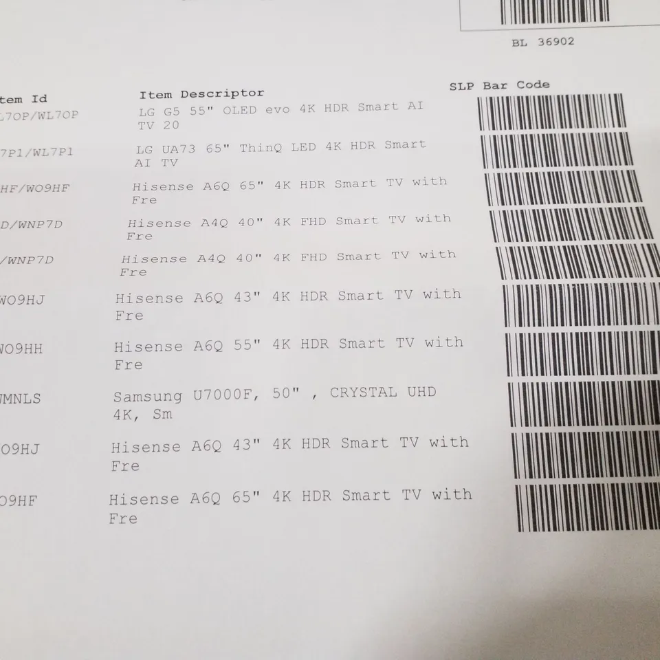 PALLET CONTAINING 10 DAMAGED TVS