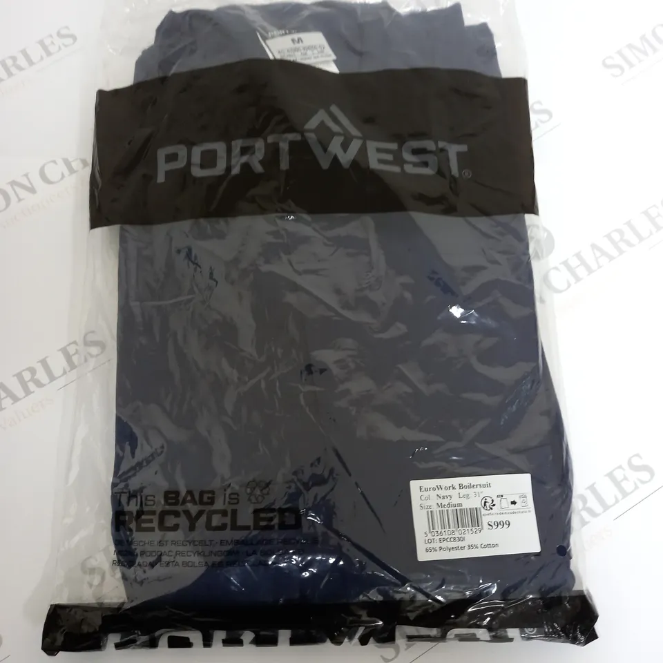 BAGGED PORTWEST EUROWORK BOILERSUIT IN NAVY - MED 31"