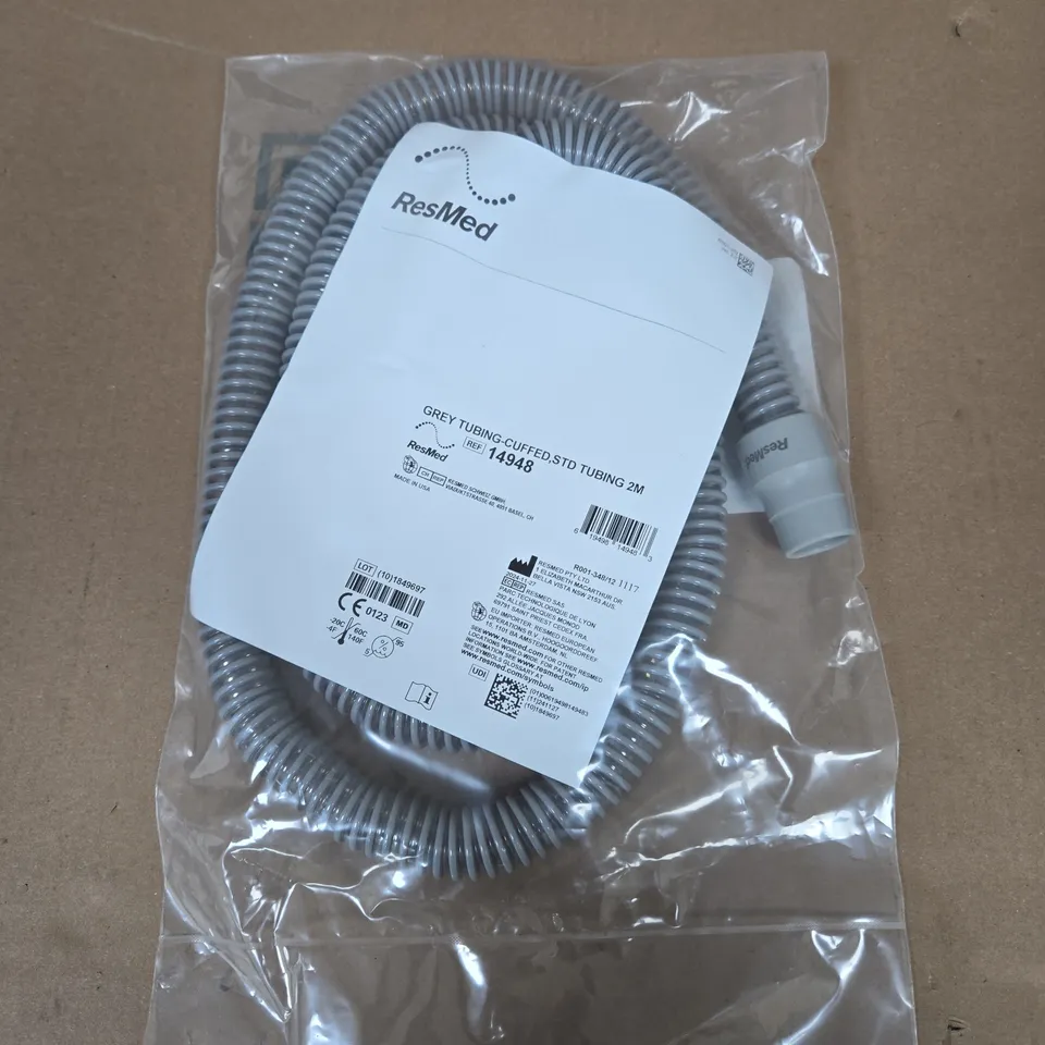 RESMED CPAP TUBING – GREY, 2M, STANDARD CUFFED