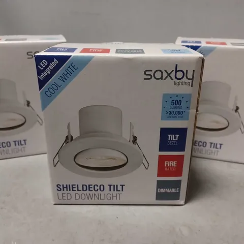 6 BOXED SAXBY SHIELDECO TILT LED DOWNLIGHTS 