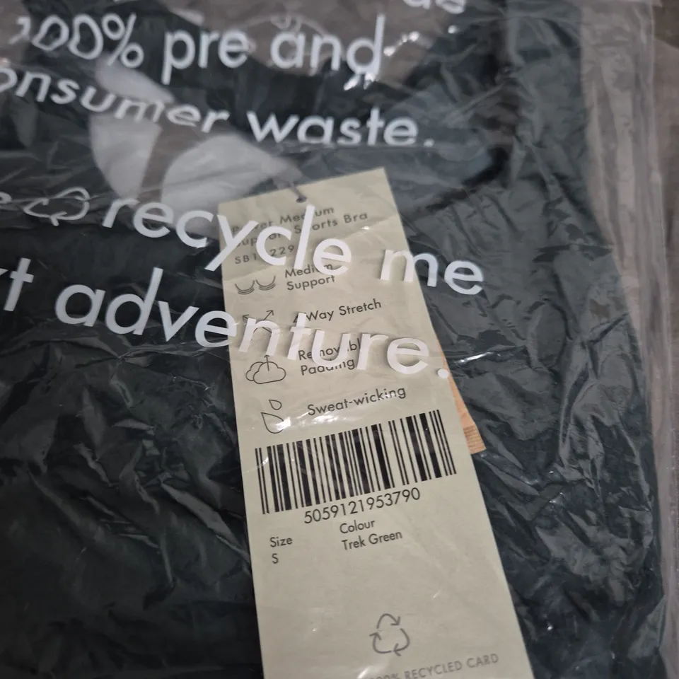 SWEATY BETTY WOMEN'S SPORTS BRA – TREK GREEN – SIZE S (MEDIUM SUPPORT)