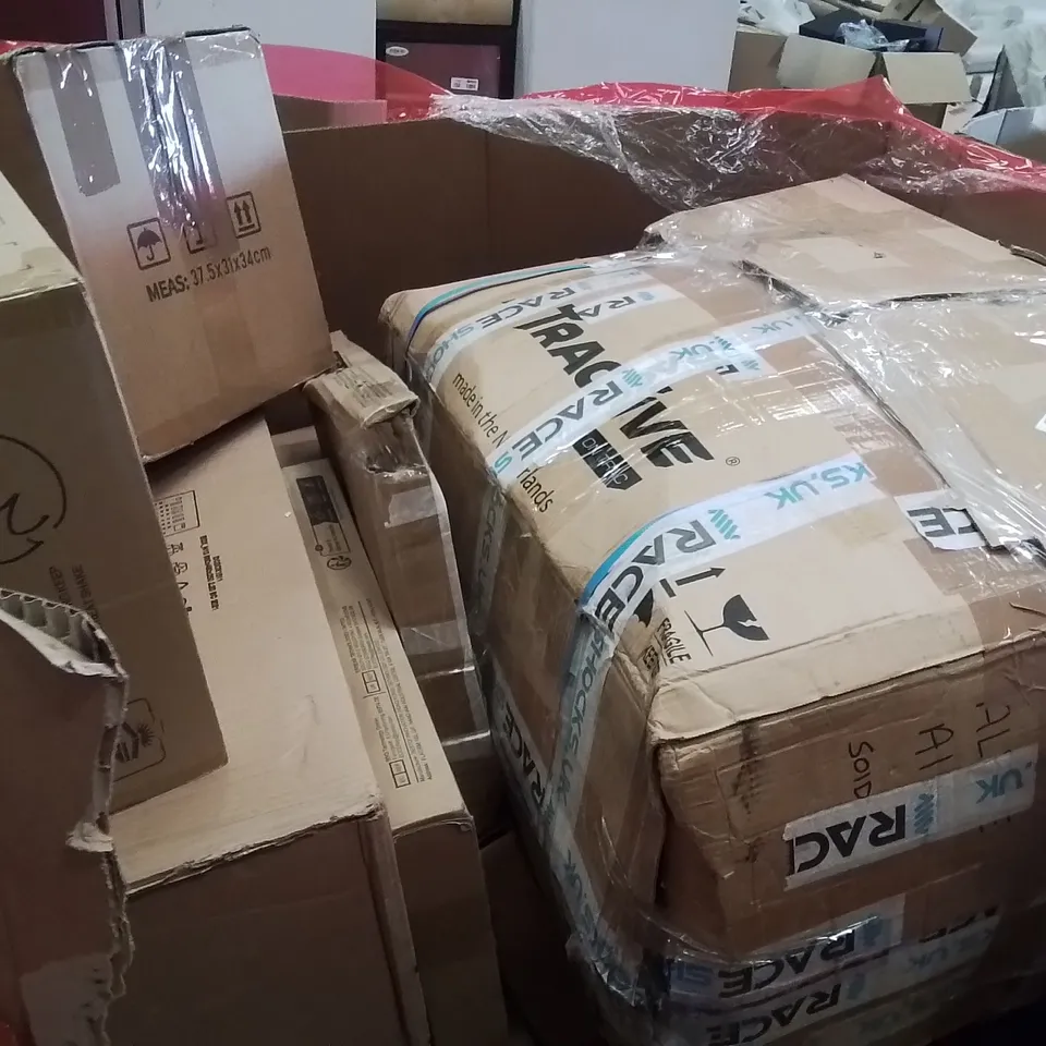 PALLET OF ASSORTED HOUSEHOLD GOODS AND PRODUCTS TO INCLUDE;AIR COOLER,TOILET SEAT,CEILING FAN WITH LIGHT