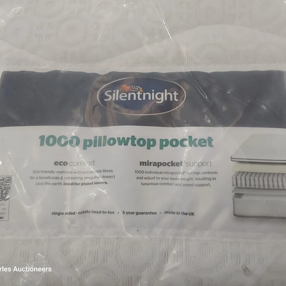 QUALITY BAGGED SILENTNIGHT 5' KINGSIZE 1000 PILLOWTOP MATTRESS