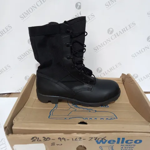 BOXED PAIR OF WELLCO WOMENS BOOTS - BLACK, SIZE 8.5