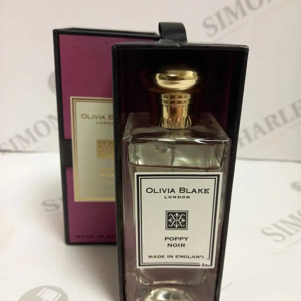 BOXED OLIVIA BLAKE LONDON POPPY NOIR EAU DE COLOGNE 100ML