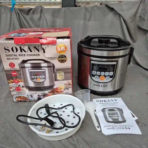 SOKANY DIGITAL RICE COOKER SK-07051, 5.0L – BOXED