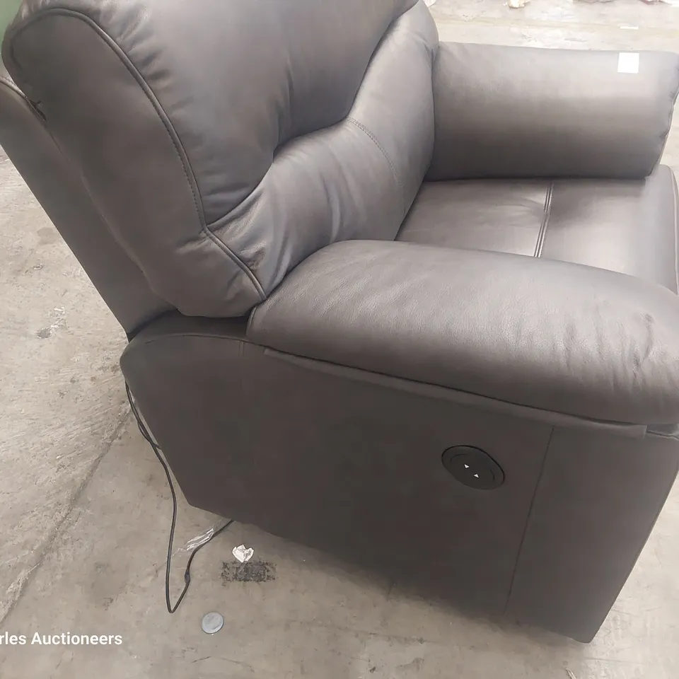QUALITY BRITISH DESIGNER G PLAN STRATFORD POWER RECLINING EASY CHAIR REGENT CHARCOAL LEATHER 