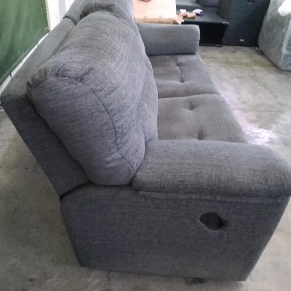 QUALITY DESIGNER G-PLAN STRATFORD 3 SEATER MANUAL RECLINER DBL SOFA - LOOM SLATE FABRIC 